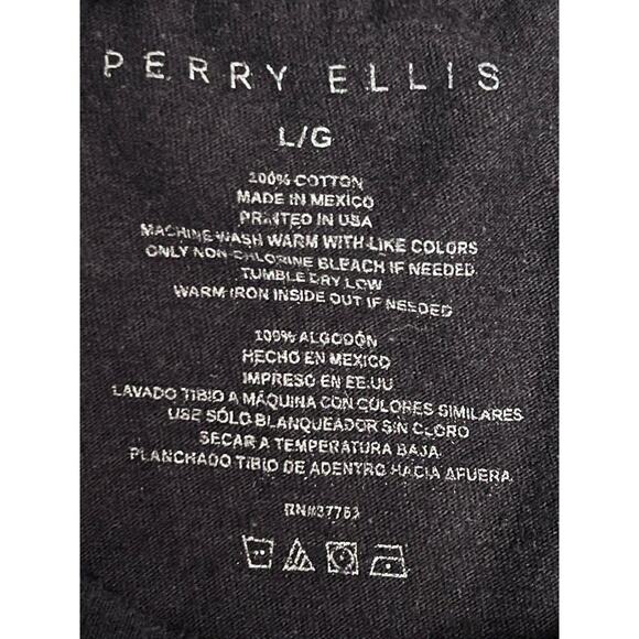 Perry Ellis Palm Tree Miami Design Tee - Men’s Graphic T-Shirt - Black - Large - - Picture 4 of 7